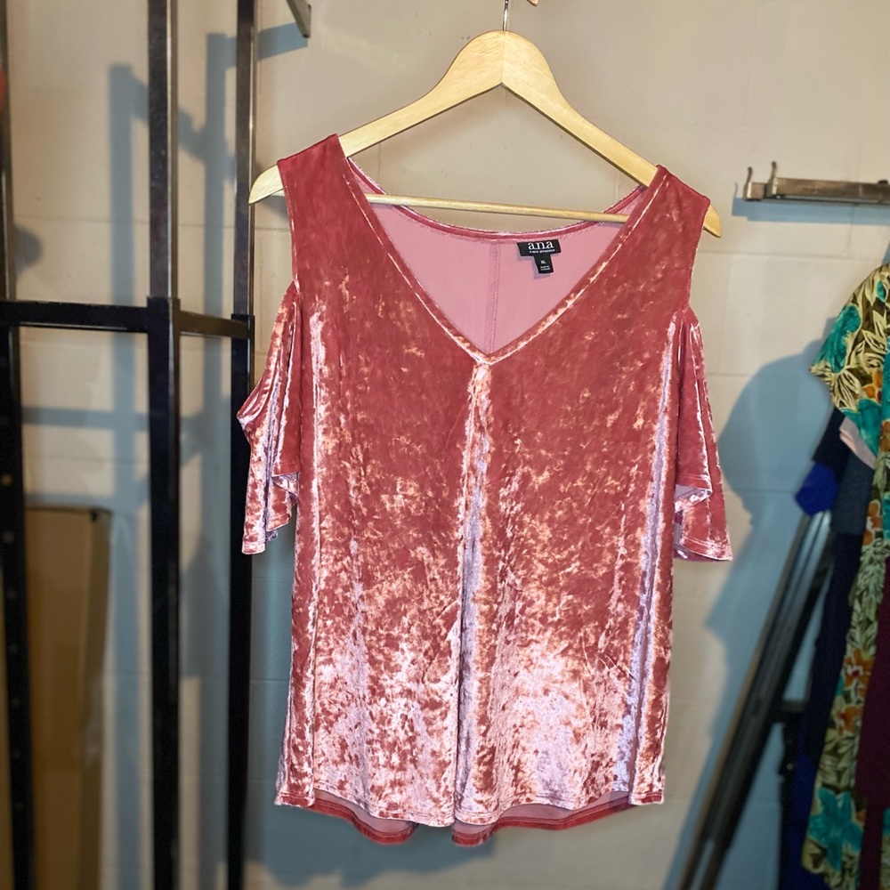 A.N.A. Pink Crushed Velvet Top